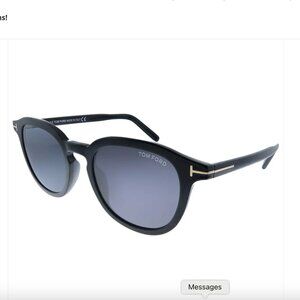 Tom Ford  Pax Unisex Black Round Sunglasses